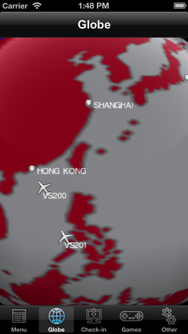 Virgin Atlantic app screenshot